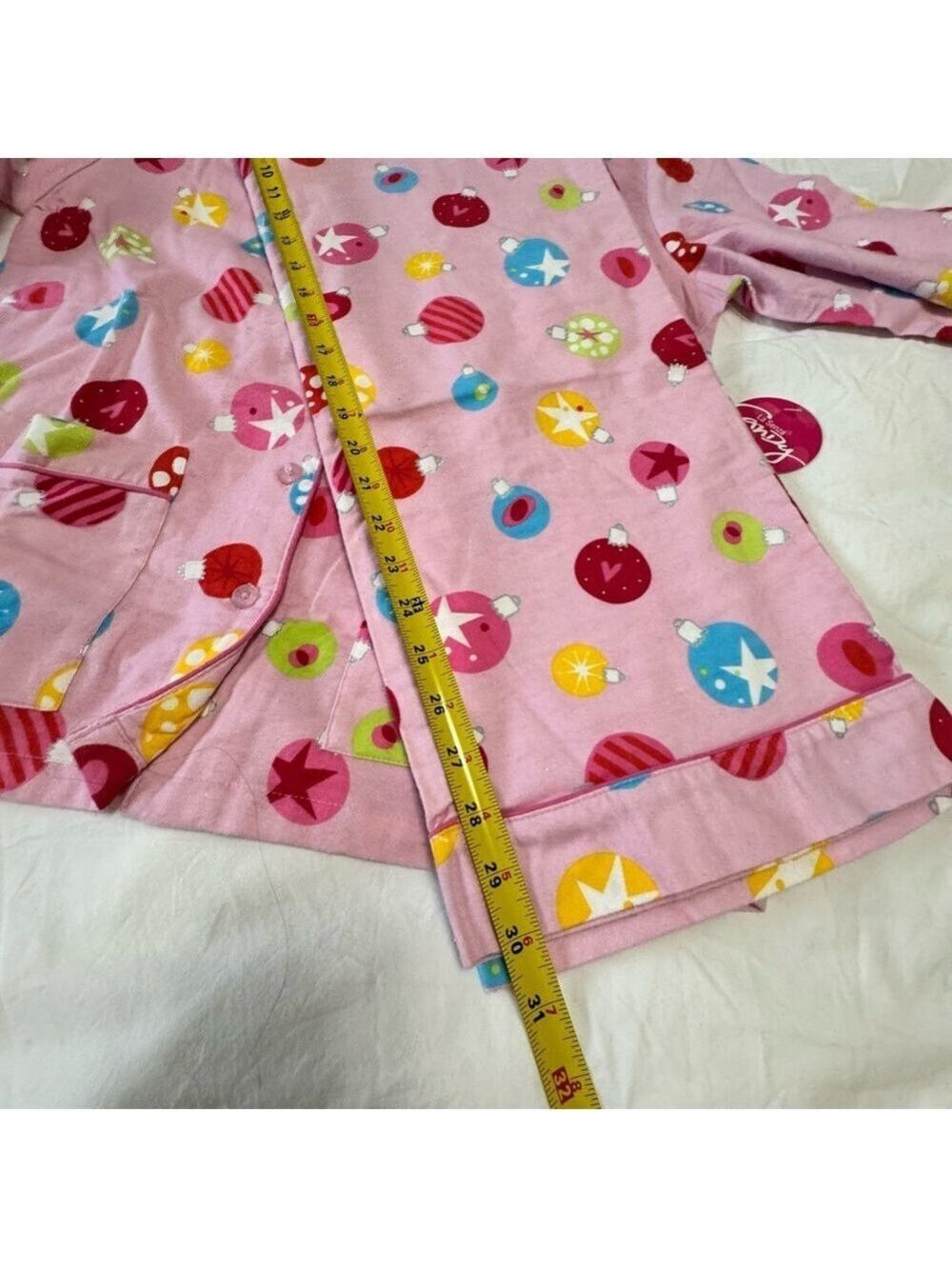 La SENZA Pink Pajama Top with Colorful Patterns Christmas Medium - Picture 11 of 11
